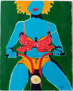 I love to ride my bycicle, acrylic on canvas, 40x50, may 2018